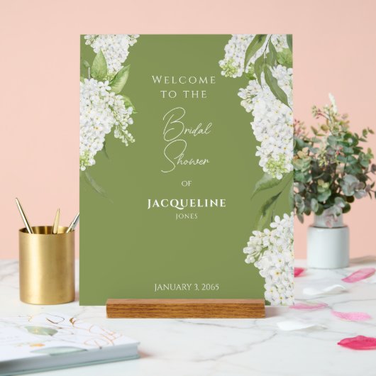 Elégant Moss Green Blanc Hydrangeas Douche Bienven (Mariage)