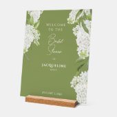 Elégant Moss Green Blanc Hydrangeas Douche Bienven (Angle)