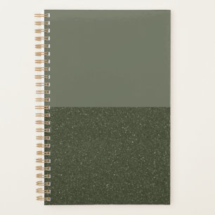 Élégant Moss Green Custom Planner avec Texture