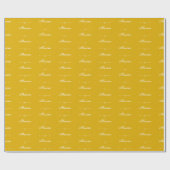 Elegant Mosterd geel aangepaste script naam chic Cadeaupapier (Vlak)