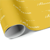 Elegant Mosterd geel aangepaste script naam chic Cadeaupapier (Rol Hoek)