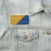 Elegant Mosterd Geel, Monaco Blauw & Goud: Modern Naamplaatje (In situ)