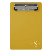 Elegant Mosterd Monogram Mini Klembord (Voorkant)