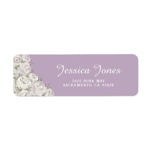 Elegant mosterd roze met wit rozenadres etiket