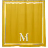 Elegant mosterdgeel monogram douchegordijn (Voorkant)