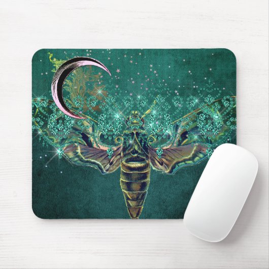 Elegant moth moon emerald night sparagelegant groe muismat (Met muis)