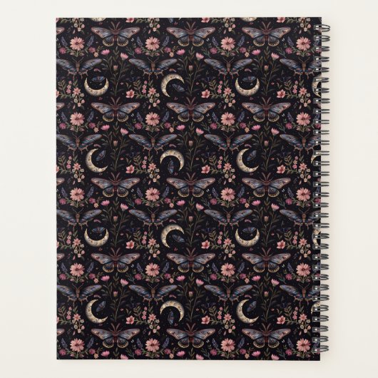 Elegant Moths Flowers and Moons Mystical Pattern (Dos)
