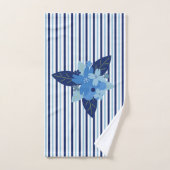 Élégant Motif à rayures florales Monochromatique B (Serviette à main)