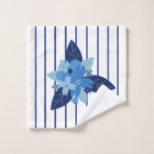 Élégant Motif à rayures florales Monochromatique B (Gant de toilette)