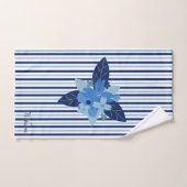 Élégant Motif à rayures florales Monochromatique B (Serviette à main)