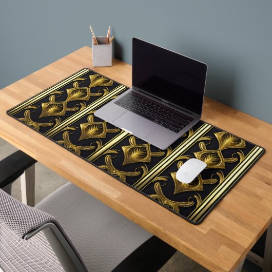 Elégant motif art déco en noir et or (Bureau 2)
