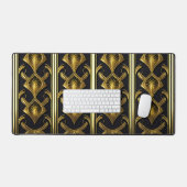 Elégant motif art déco en noir et or (Clavier et souris)