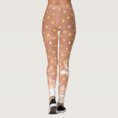 Élégant motif blanc et jaune étoiles Leggings (Dos)