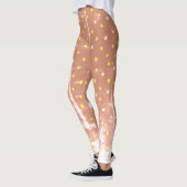 Élégant motif blanc et jaune étoiles Leggings (Gauche)