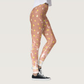Élégant motif blanc et jaune étoiles Leggings (Droite)
