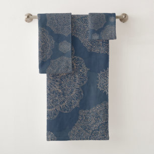 Élégant Motif bleu de la marine boho chic Mandal