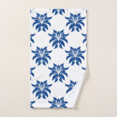 Elégant motif bleu floral (Serviette à main)