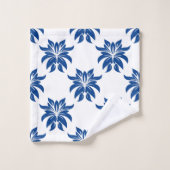Elégant motif bleu floral (Gant de toilette)