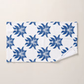 Elégant motif bleu floral (Serviette à main)