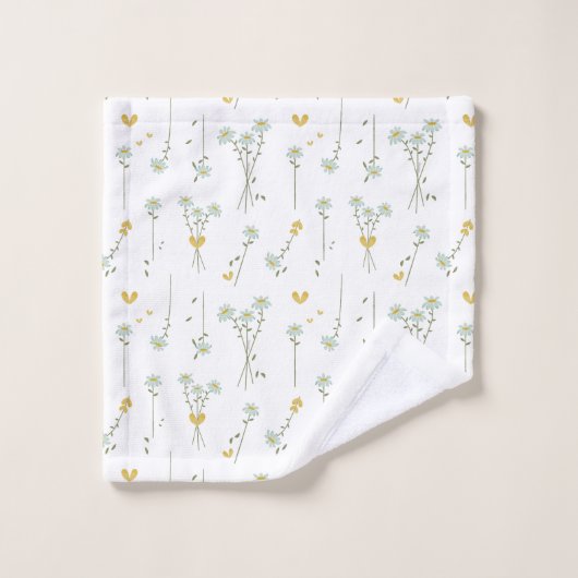 Élégant motif botanique orange floral minimal (Gant de toilette)