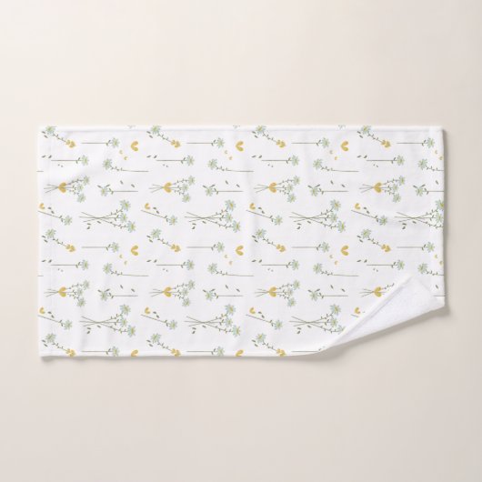 Élégant motif botanique orange floral minimal (Serviette à main)