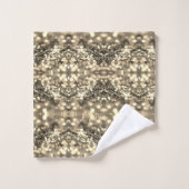 Élégant Motif brillant or avec nom (Gant de toilette)