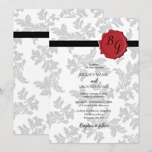 Elégant Motif & Cire Seal Mariage Invitations