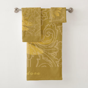 Élégant Motif classique de feuille d'or Ocher