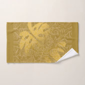 Élégant Motif classique de feuille d'or Ocher (Serviette à main)