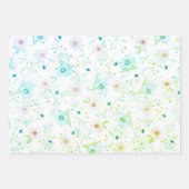 Elégant motif d'aquarelle florale papier d'emballa (Devant 3)