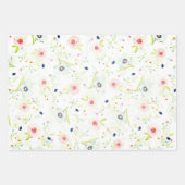 Elégant motif d'aquarelle florale papier d'emballa (Devant 2)