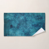 Elégant Motif d'aquarelle Mandala Turquoise (Serviette à main)
