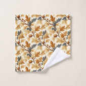Élégant Motif d'automne feuille de chêne et pineco (Gant de toilette)