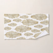 Élégant Motif De Feuilles De Foule Blanche Et Or (Serviette à main)