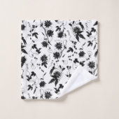 Élégant motif de fleurs de la passion noir et blan (Gant de toilette)