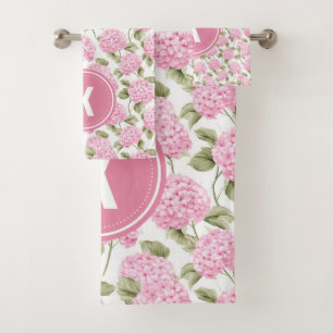 Élégant Motif de fleurs d'hydragea rose