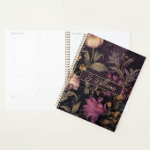 élégant motif de fleurs foncées avec nom (Devant avec enveloppe)