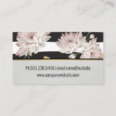 Élégant Motif de jardin de fleurs Carte de visite (Dos)