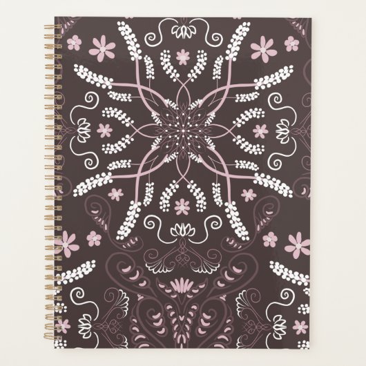 Élégant Motif de mandala botanique foncé (Devant)