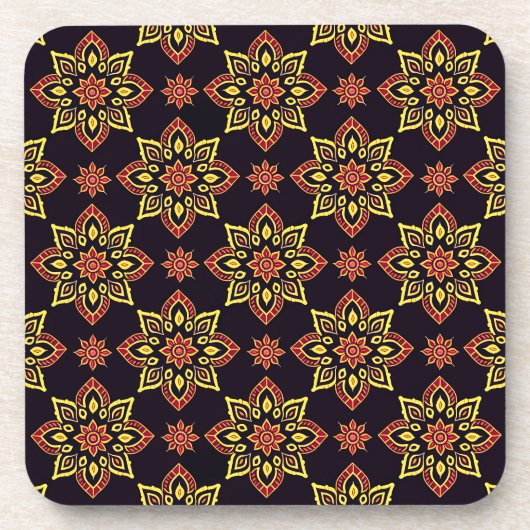Elégant Motif de Mandala Floral Dessous de verre - (Devant)