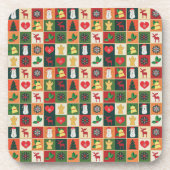 Élégant Motif de Noël coloré | DESSOUS DE VERRE (Devant)