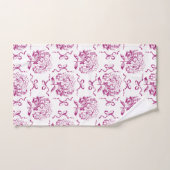 Élégant Motif de table de plongée Preppy rose Hydr (Serviette à main)