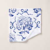 Élégant Motif de toile de fond Preppy Blue Hydrang (Gant de toilette)