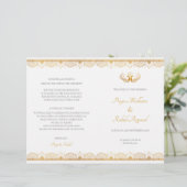 Élégant Motif d'or programme de mariage indien (Debout devant)