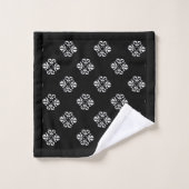 Elégant Motif en dentelle blanche sur noir (Gant de toilette)