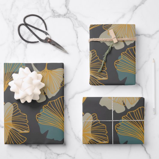 Elégant Motif Feuille Ginkgo en automne Couleur d' (Recto)