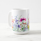 Elégant Motif Fleur Cadeau 🌿 tasse de café 15oz (Devant gauche)