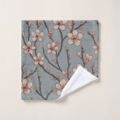 Élégant Motif Fleur rose Douce Fleur Fleur de Ceri (Gant de toilette)