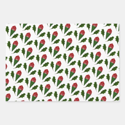 Élégant motif floral Abstrait Roses et Feuilles (Devant)