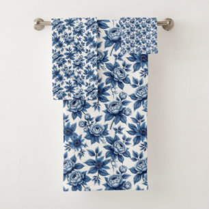 Elégant motif Floral bleu Peonies Vintages